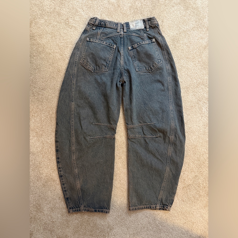 We The Free Good Luck Ian Indigo Dark Blue Barrel Jeans Size 24 - Picture 5 of 11